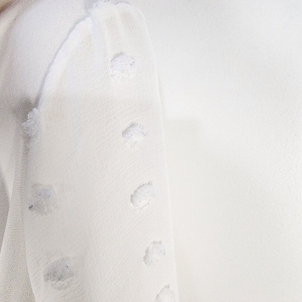 Flower And Feather Top Womens Large White Wrap Ti… - image 8